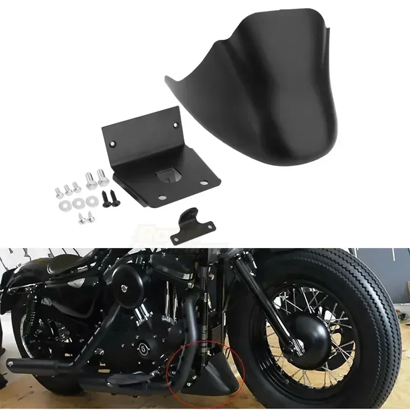 Alta qualidade da motocicleta frente inferior spoiler lama barragem de ar queixo carenagem para harley sportster xl ferro 883 1200 fosco brilhante