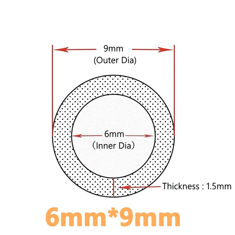 Silicone Tube Rubber Hose High Temperature Resistance Drink Pipe Water Connector Flexible Food Grade 1/5 Meters I.D 6mm O.D 9mm