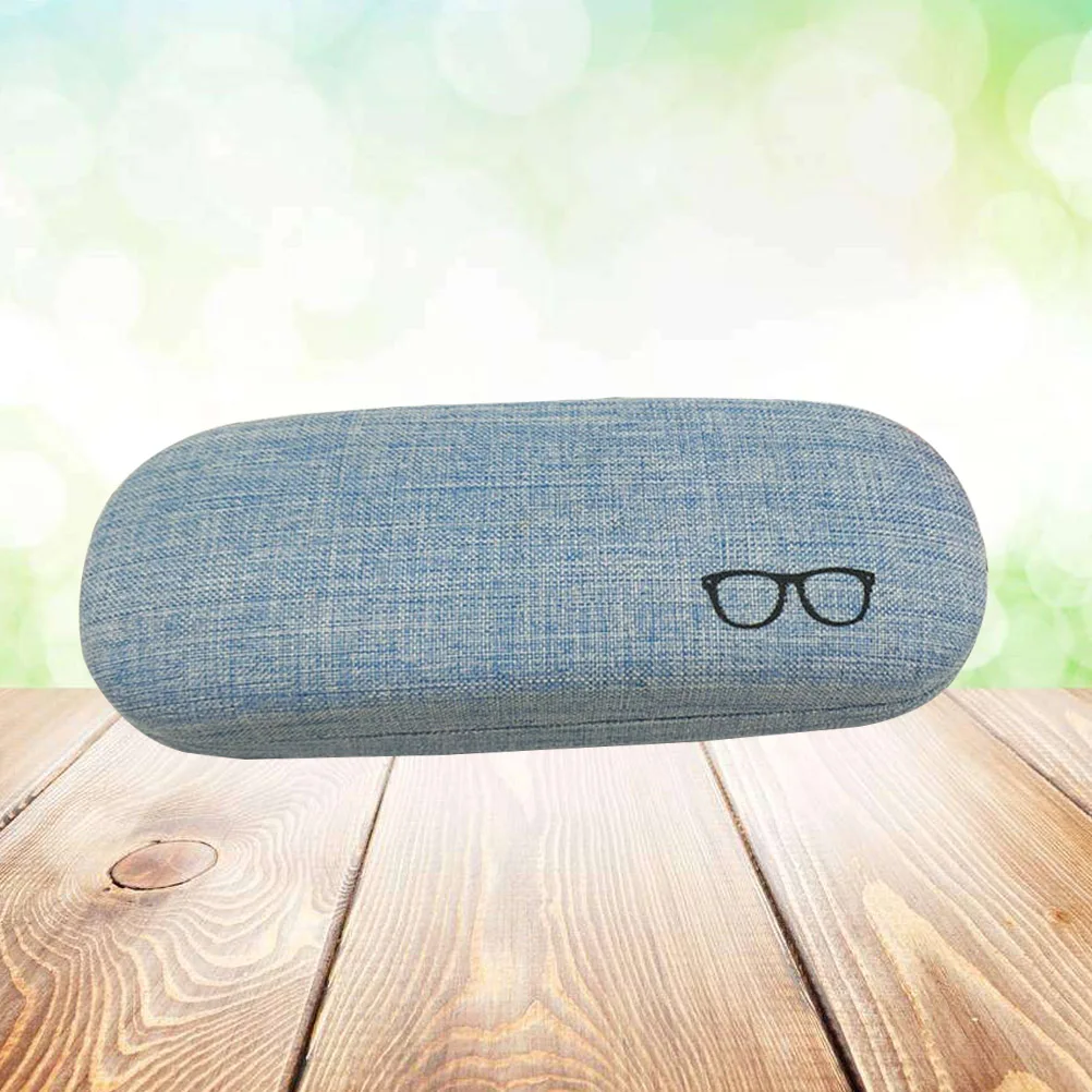 

Linen Glasses Case Eyewear Protector Hard Shell Sunglasses Box Retro Travel Green Fabric Durable Lightweight Fits Most Frames