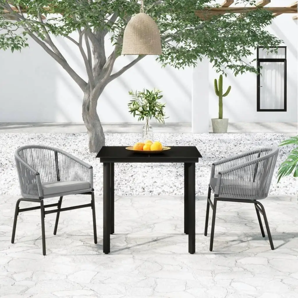 

Elegant Black Grey Garden Dining Set Outdoor Furniture for Patio Balcony BBQ Relaxation Dining Experience