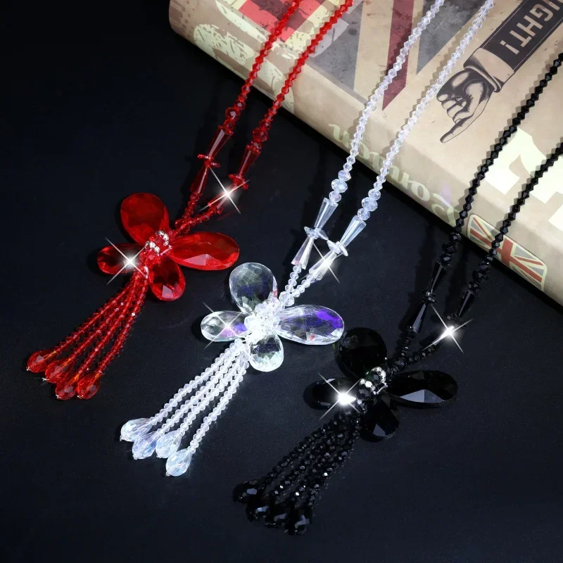 

2025 Butterfly tassel long sweater necklace, versatile and elegant for women