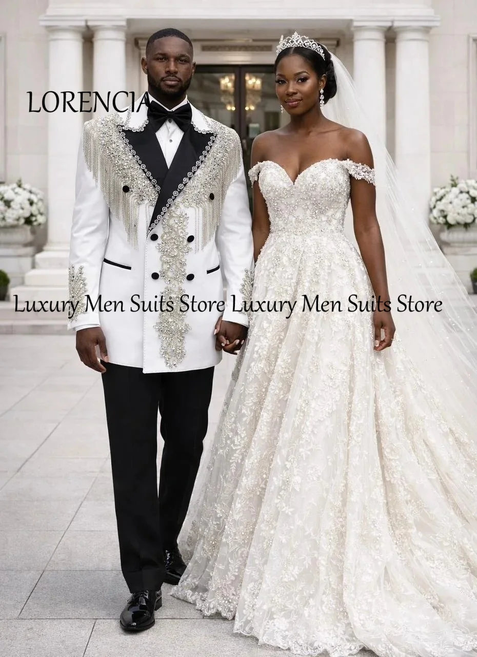 

Sparkling Crytals Male Suits 2 Pieces Glitter Jewelry Tuxedos for Banquet Party 2026 Customized Blazer Pants roupas masculinas