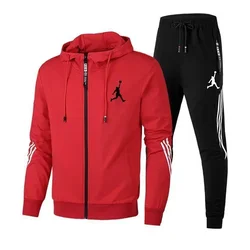 CW  Spring and autumn new leisure sports fashion zipper men's running suit  men clothing set  tracksuit men  mens joggers set