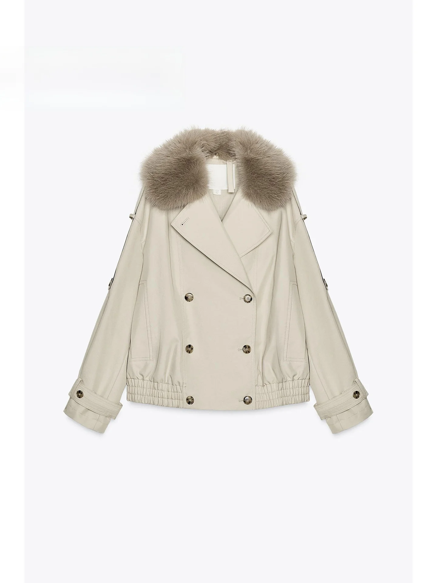 

Зима 2025 г. Женское модное свободное пальто с меховым воротником, водонепроницаемое, для поездок на работу, премиум-чувствительность 38243