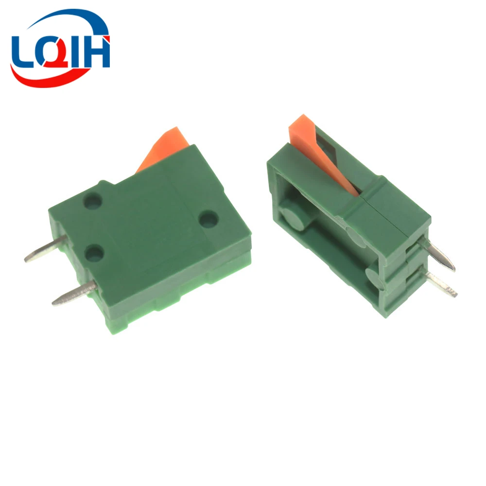 10Pcs Pitch 2.54mm KF141V Push-in Spring Screwless Terminal Block Straight Foot 1/2/3/4/5/6/7/8/9/10/11/12P PCB Connector