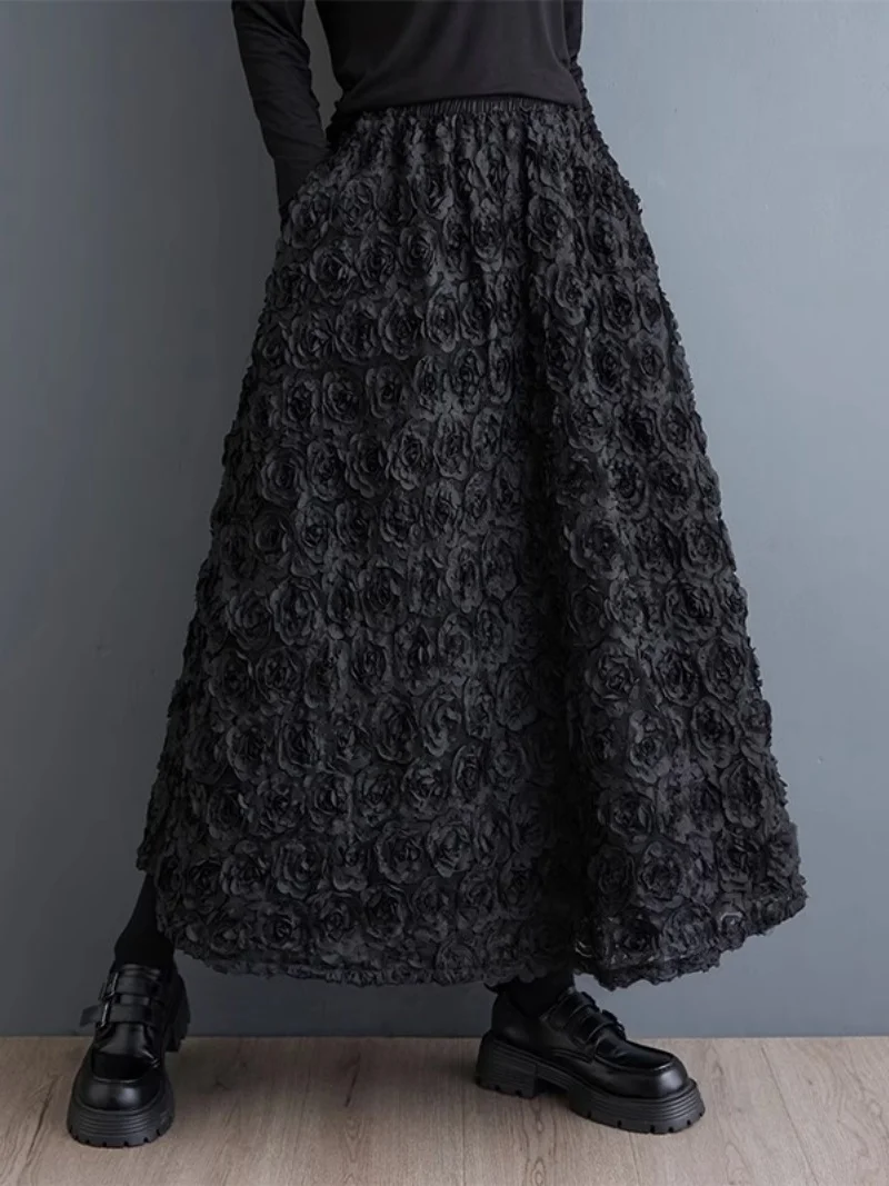 

Винтажная весенне-осенняя новая юбка с рисунком рыбьей чешуи 2020, женская французская пышная эластичная длинная юбка трапециевидной формы с высокой талией w1222