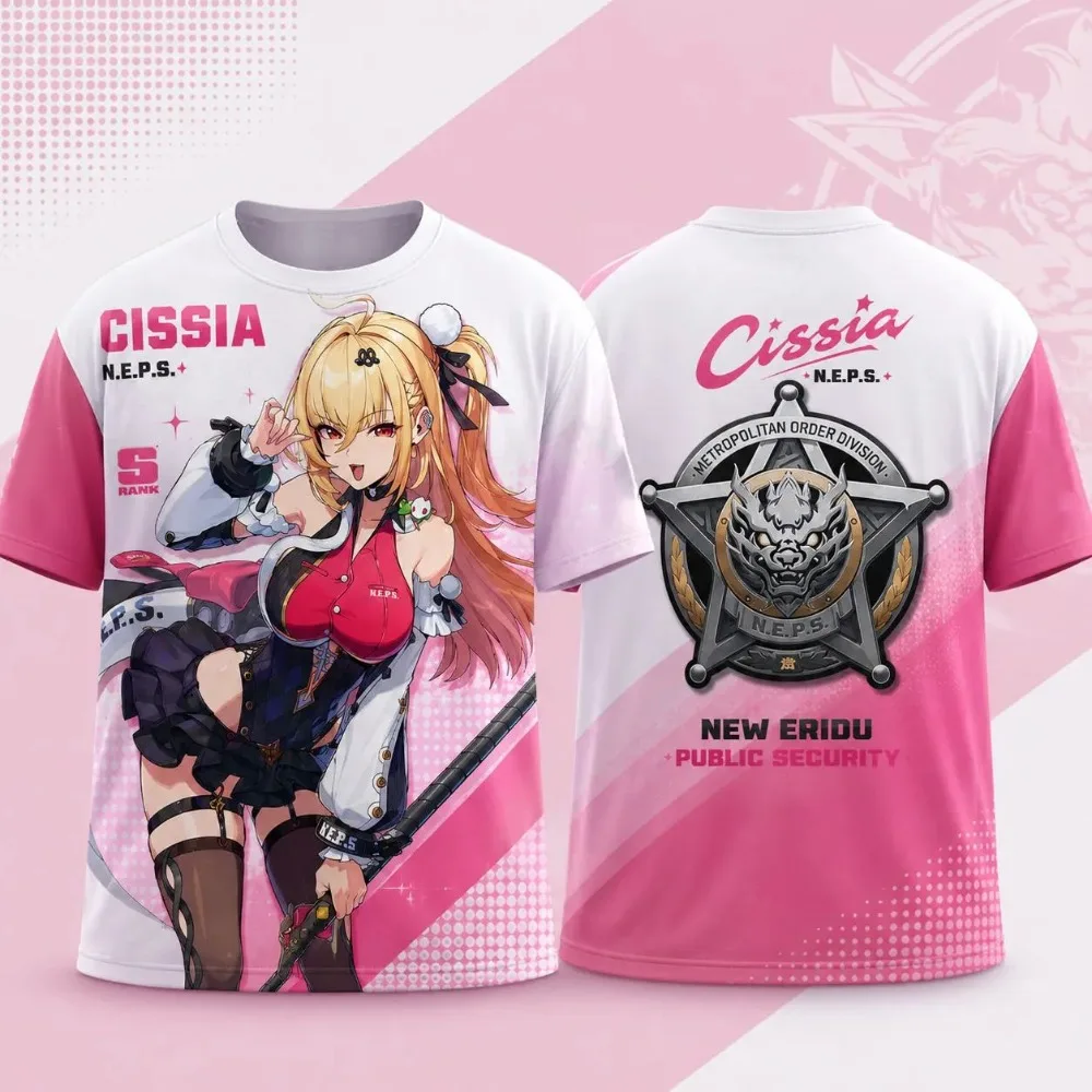 Summer Zenless Zone Zero Character Miyabi Jane Billy Anby Lycaon Velina Cissia Billy Full Print Breathable Soft Jersey T-Shirt