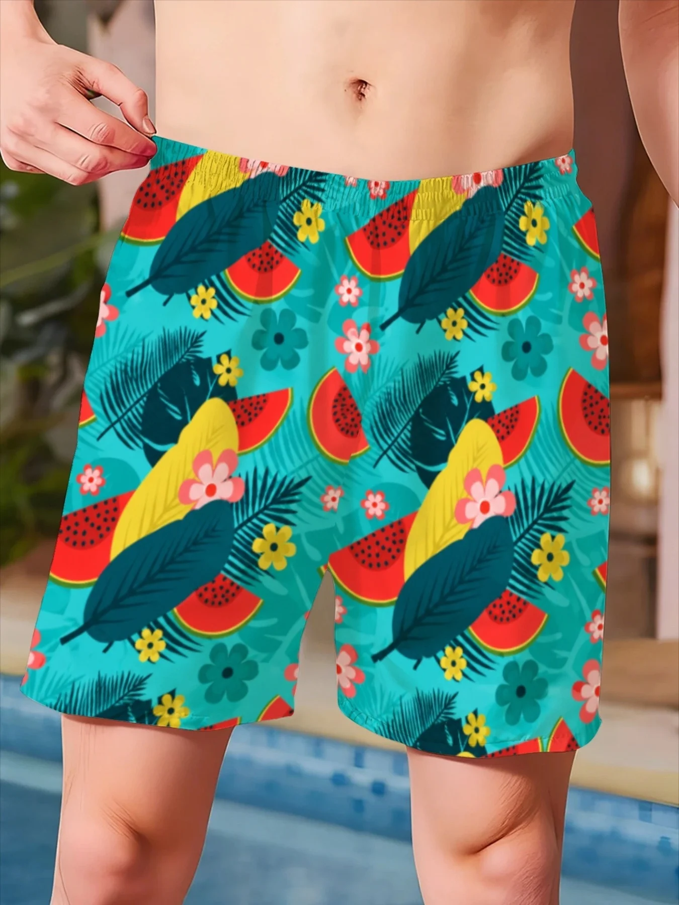 2026 Hot-selling New Children's and Men's Breathable Beach Shorts with Fruit and Family Portrait 3D Print, Casual Beach Shorts.