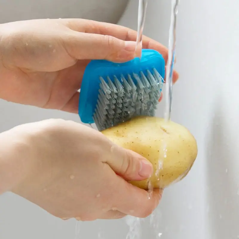 Mini Fruits Vegetables Cleaning Brush Fingers Protection Carrot Potato Cleaner Kitchen Cleaning Supplies Small Brush