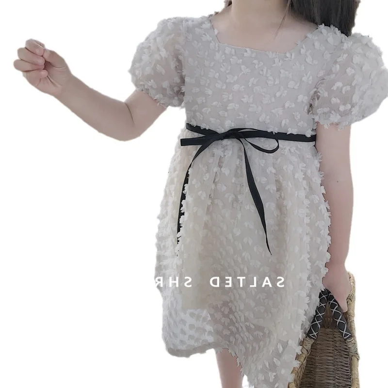 Girls' Dress Korean Style Elegant Princess Dress Dress25Summer New Foreign Trade Children's Wear Delivery3-8Years Old 5