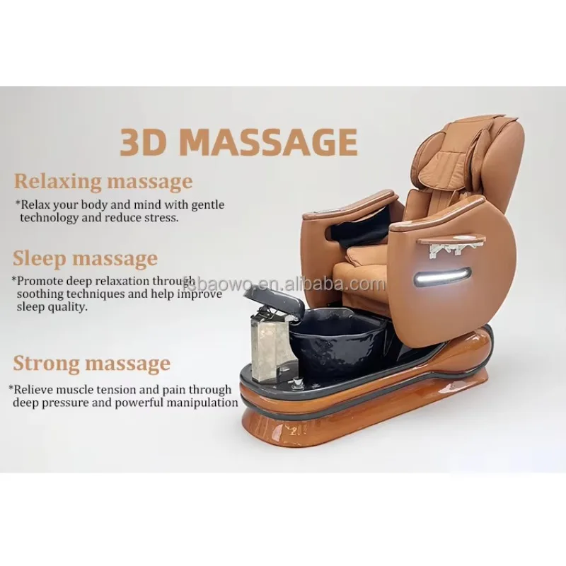 2026 Luxury Nail Salon Spa Pedicure Chair Electric Massage Reclinable Pipeless Ceramic Tub Automatic Drainage