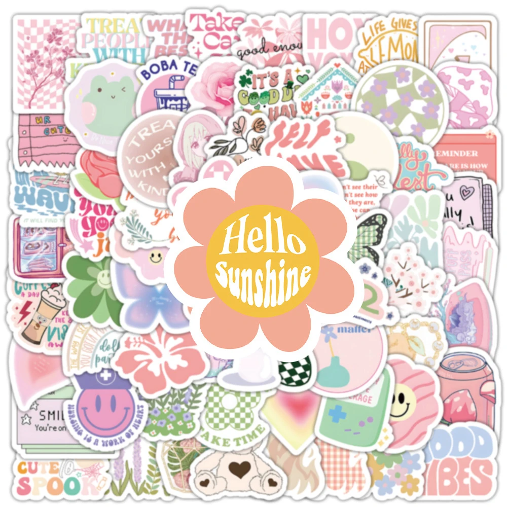 10/30/50/100 Stuks Ins Frisse Stijl Deense Verleden Stickers Schattige Cartoon Graffiti Sticker Telefoon Notebook Waterfles Esthetische Stickers