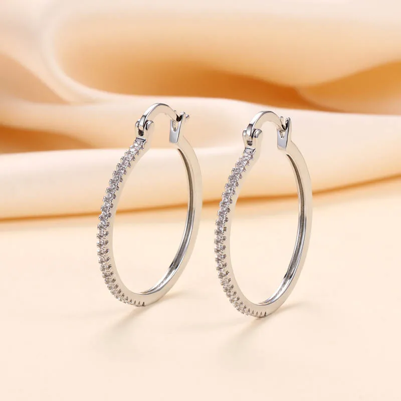 

Buyee 925 Sterling Silver Big Earring Circle Trend Double Sweet Drop Earring for Woman Girl Party Fine Jewelry Earring