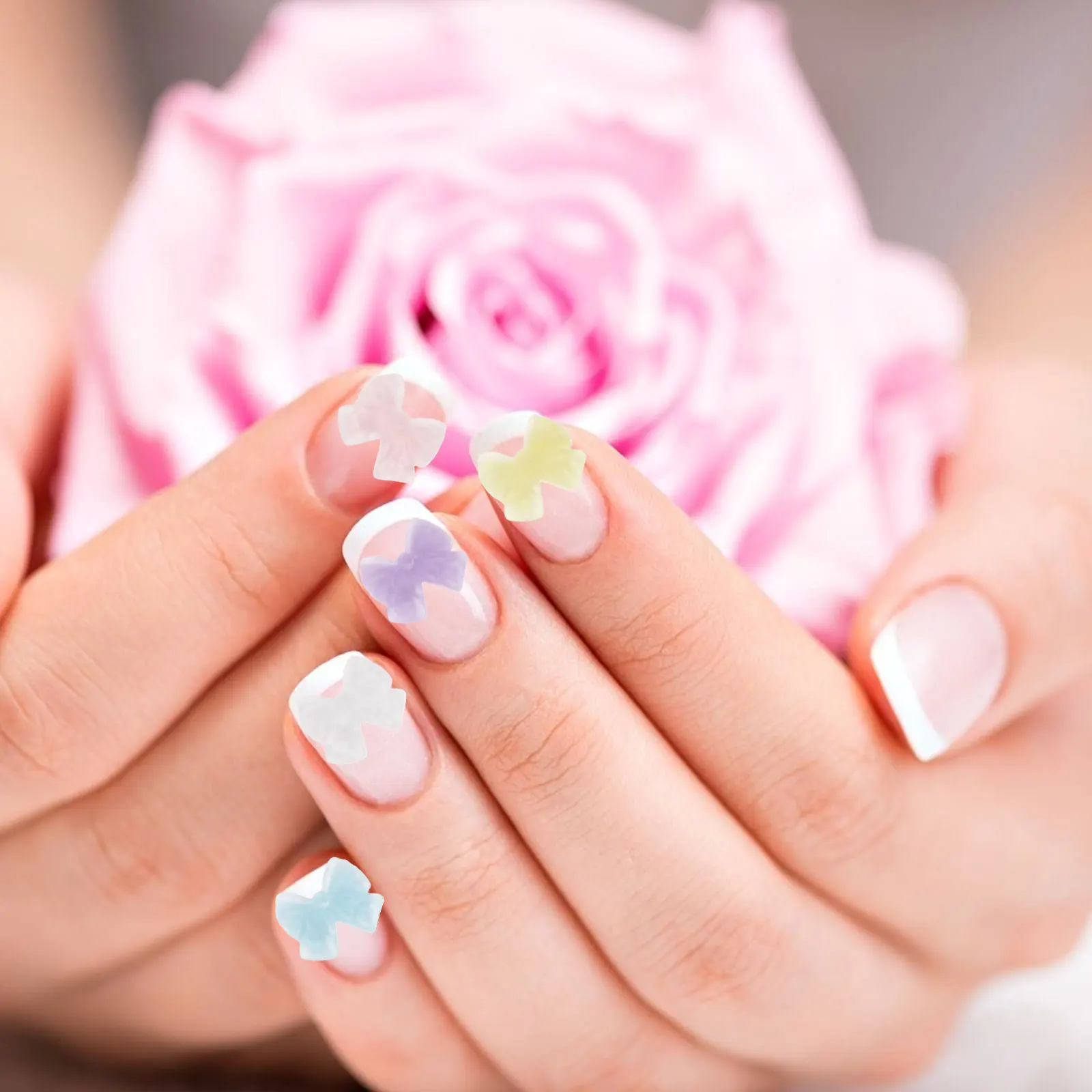 

2 Bags Nail Art Bowknots Stereoscopic Bow Decorative Charms Manicure Supplies for DIY Home Beauty Salon Use Bright Color Easy