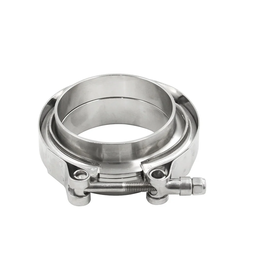 Exhaust pipe clamp V Band Turbo High Temperature Resistance Fits 2 2.5 3 3.5 4 Inch Pipes for Automotive Exhaust Systems Silver
