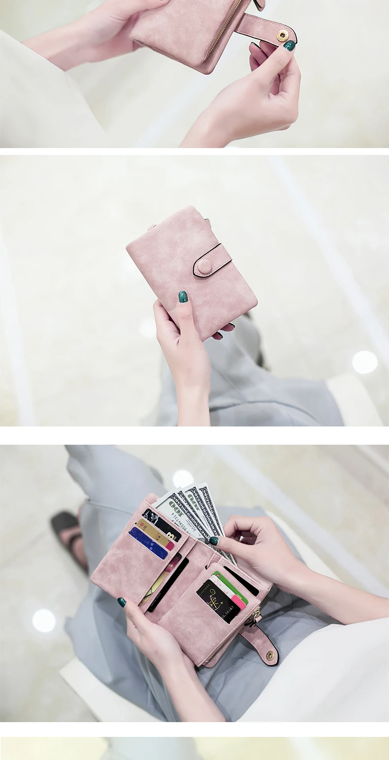 MIYIN 2024 Neue Brieftasche frauen Kurze Koreanische Nette Schnalle Doppel Rabatt Multi Karte Ändern Handtasche – Detail 7