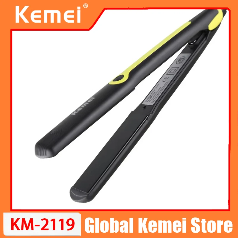 

Kemei KM-2119 straightening plate ceramic constant temperature negative ion non damaging hair straightening device for women