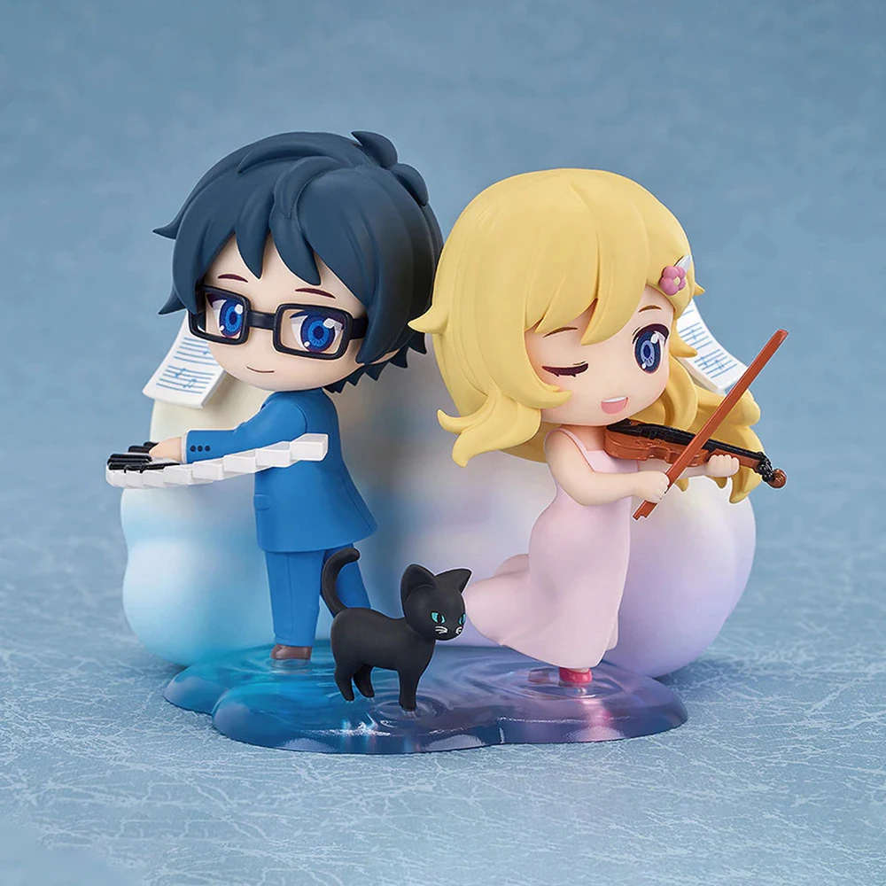 Original Good Smile Company Qset+ Kaori Miyazono & Kosei Arima (Your Lie in April) 85mm Nice Anime Figure Model Ornament Gifts