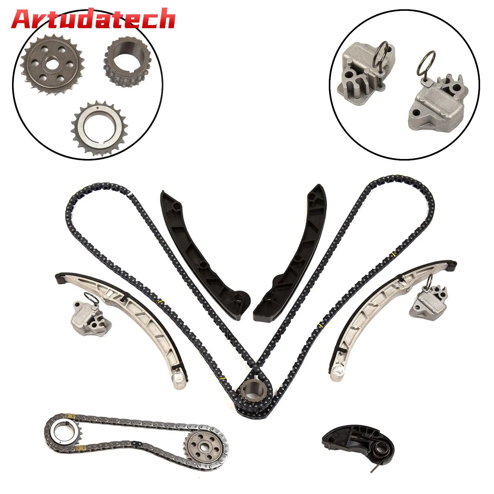 Artudatech Timing Chain Kit Fits 2010-2015 Land Rover LR4 Range Rover 3.0L 5.0L V8 DOHC Car Accessories