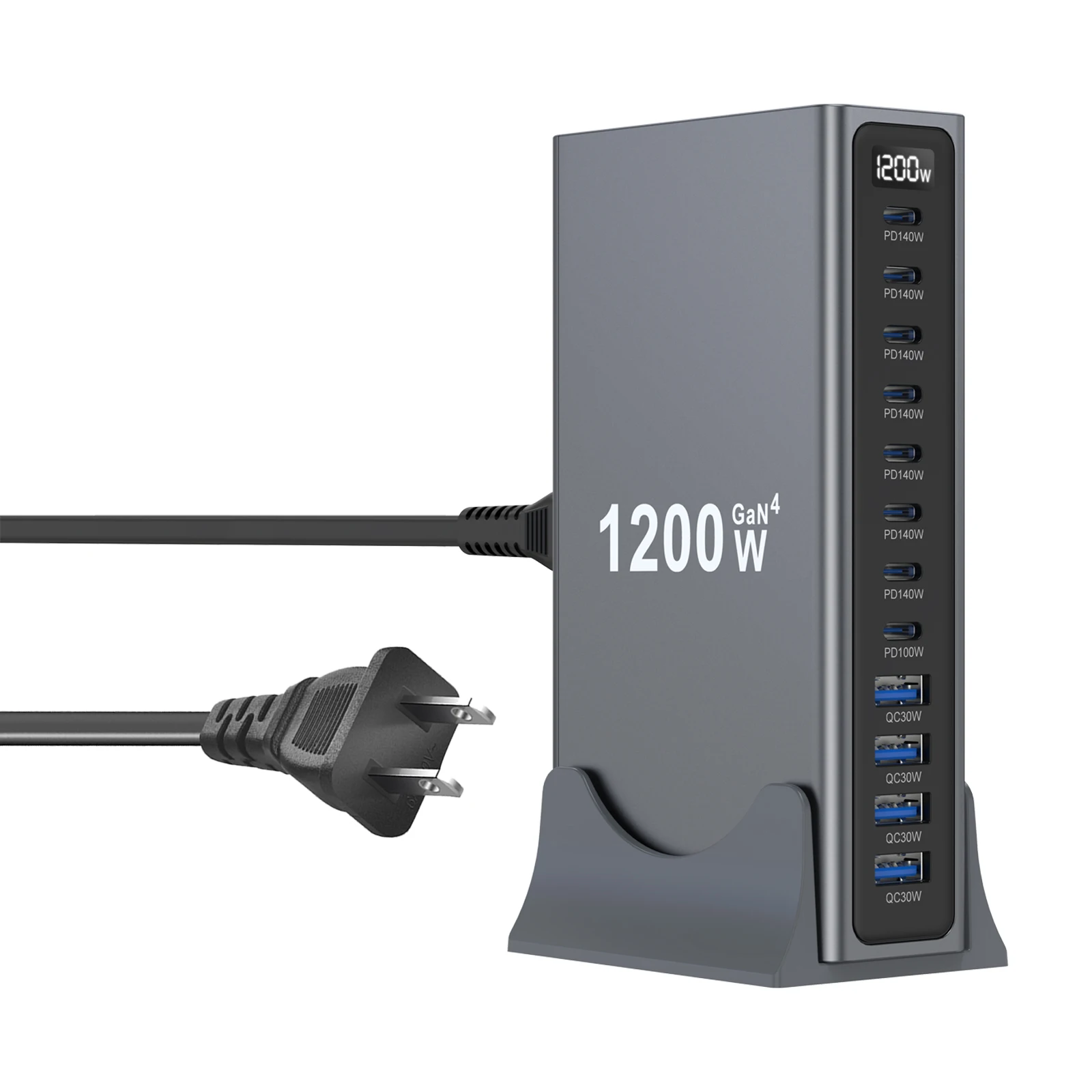 1200W Multi-Port Desktop Charger with 8C4A Fast Charging 140W Total Power for Laptops Tablets And More - New Model image 3