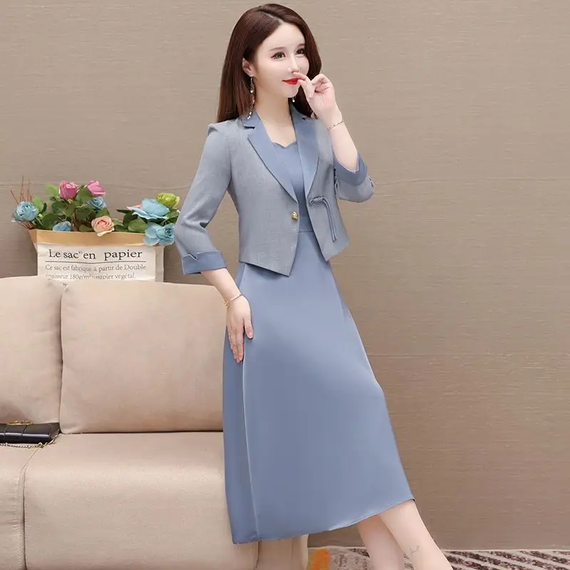 

Блейзер оверсайз, женский летний костюм с лентой, средний лацкан с цветком, универсальный облегающий костюм из искусственной кожи с тяжелой цепочкой и складками