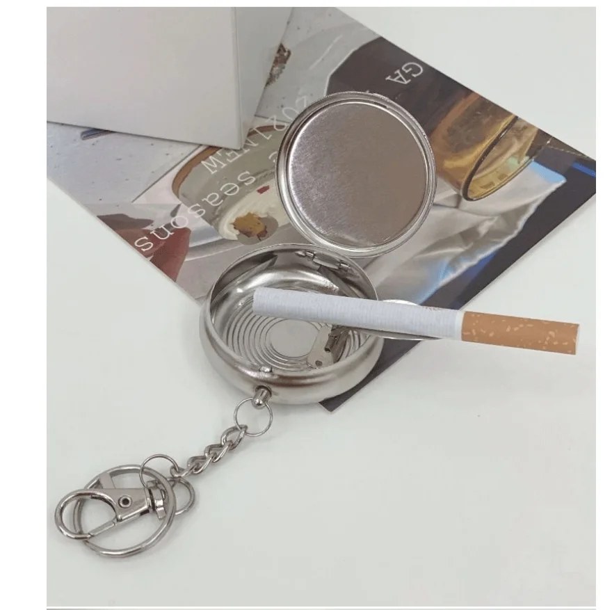 

Creative Mini Metal Ashtray Portable Outdoor Pocket Small practical and convenient Ashtray Cartridge Keychain Car Extinguisher