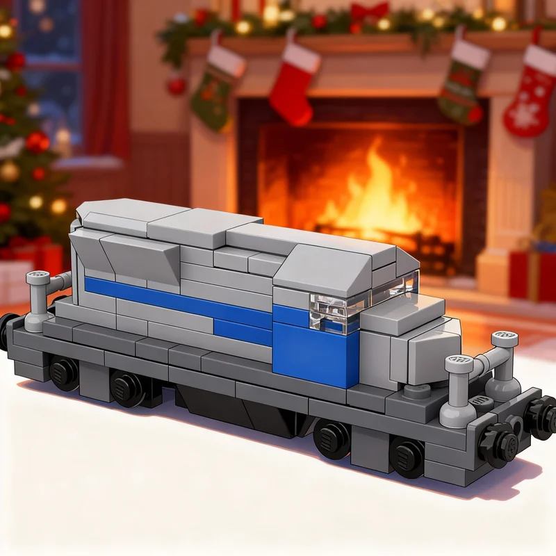 

109pcs MOC Microscale Diesel Locomotive Santa Fe Train Model Building Christmas Gifts Blocks Architecture Toy Creative Education
