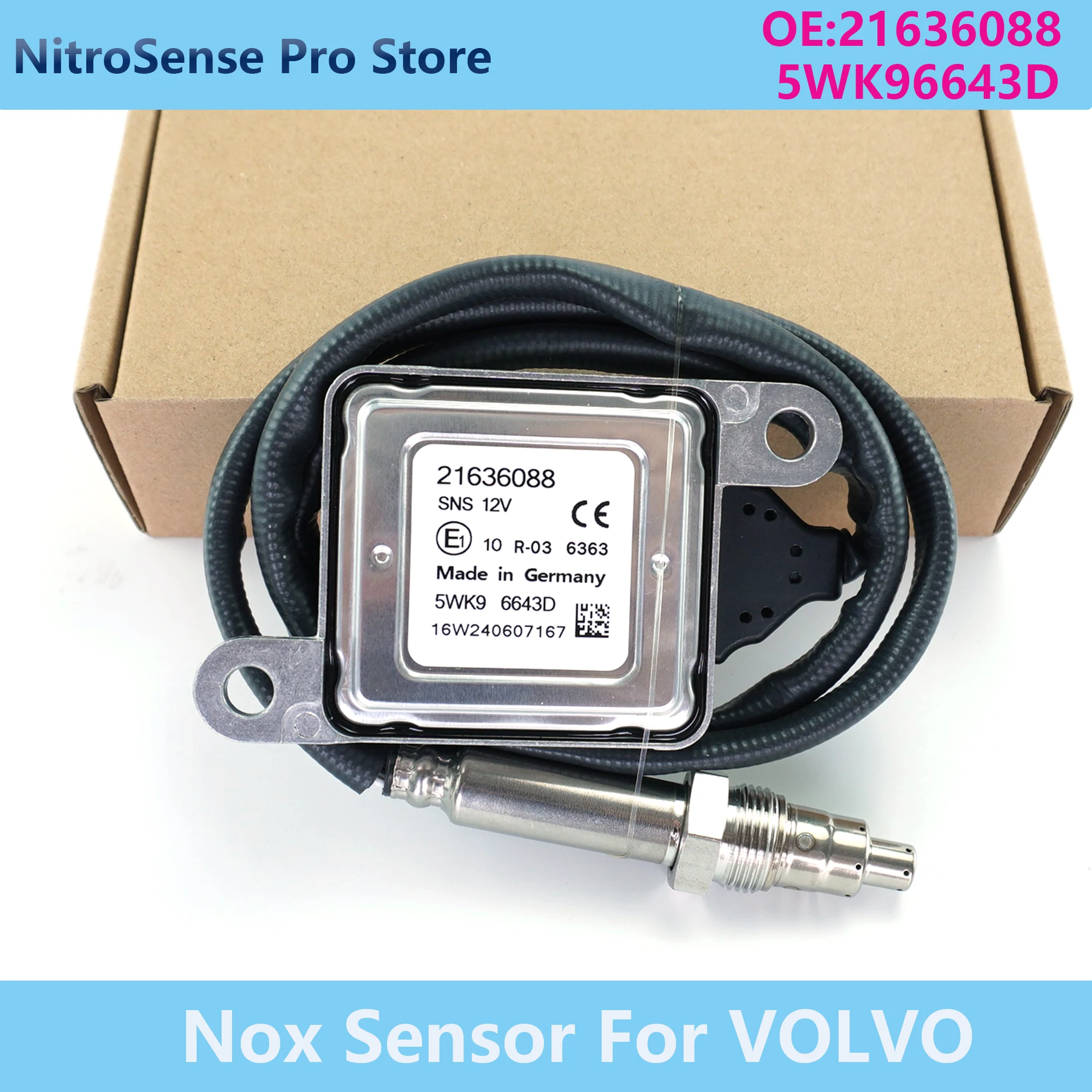 

21636088 5WK9 6643D High Quality Nitrogen Oxide Sensor Nox Sensor Post-Cat For Volvo D11 D13 D16 5WK96643D