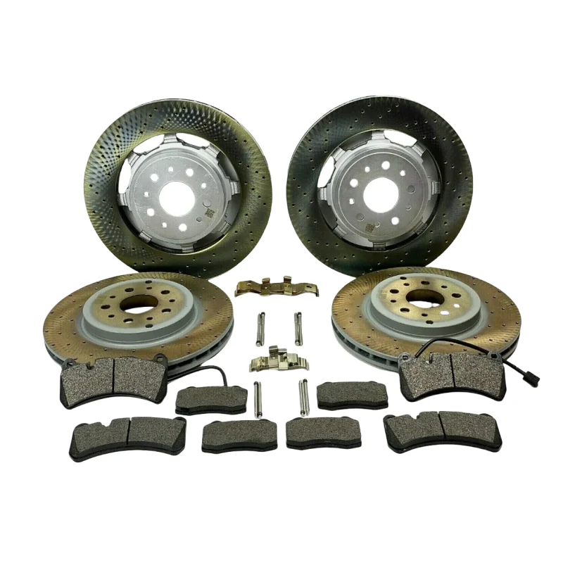 For Maserati Granturismo GT & Quattroporte Front & Rear Brake Pads & Rotors Set OEM 228411 235318 673010323 673010328 673012040