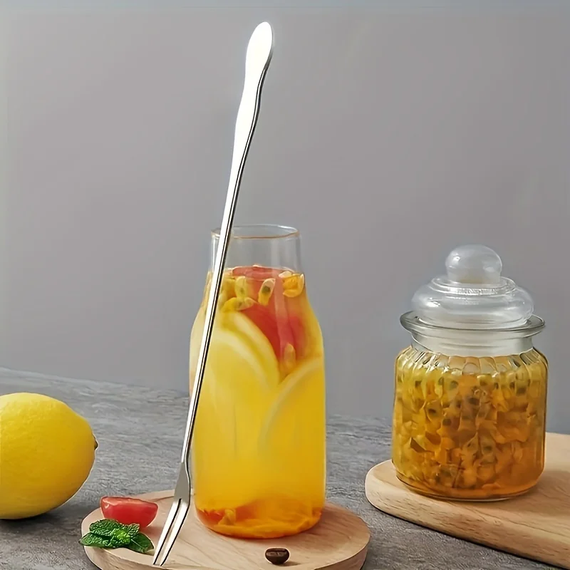 Stainless Steel Pickle Fork, Olive Fork, Long Handle Jar Pickle Grabber, Canning Fork, Stainless Steel Fruit Fork, Kitchen Tool