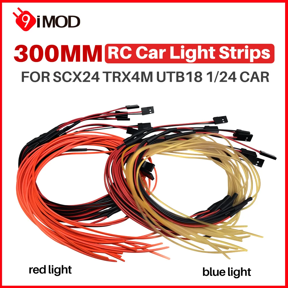 

9IMOD 300MM LED Color Light Strips Flexible Cutable Lamp For SCX24 TRX4M UTB18 1/24 Car