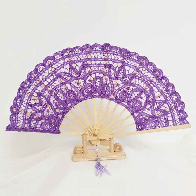 Handmade 27 cm Battenburg Ricami In Pizzo di Nozze Fan per Abbinare Del Parasole Del Merletto 20 pz Lotto