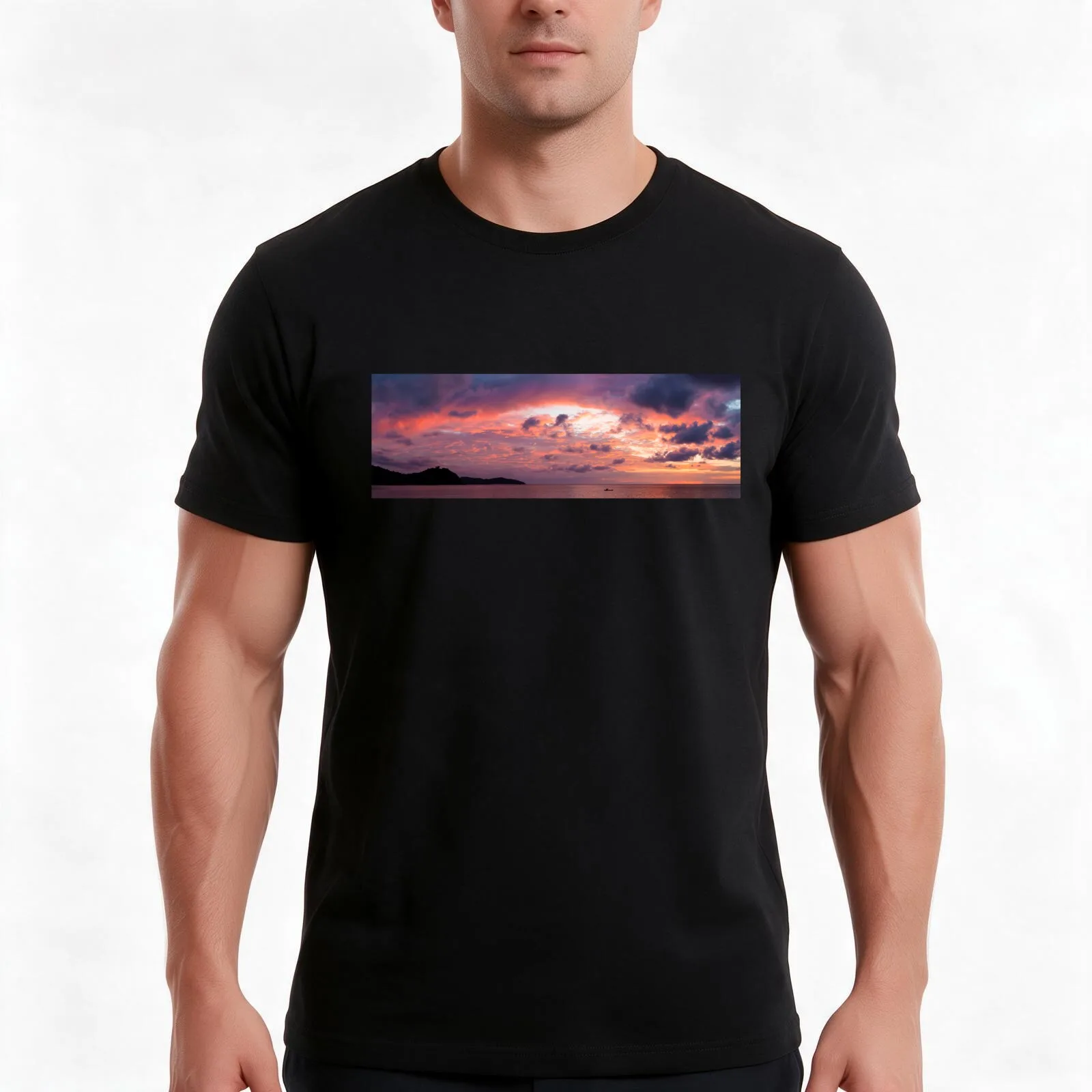 Beautiful vivid sunset T-Shirt, Summer Casual Cotton Tee, Oversized Streetwear Tops, Vintage Graphic Print, Unisex Men Women