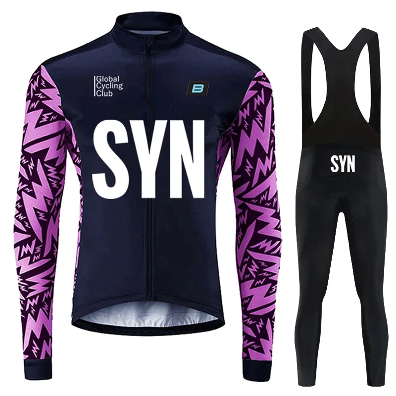 SYN BIEHLER-Long Sleeve Cycling Jersey Set, Road Bike Uniform, Bicycle Clothing, MTB Clothing, Autumn