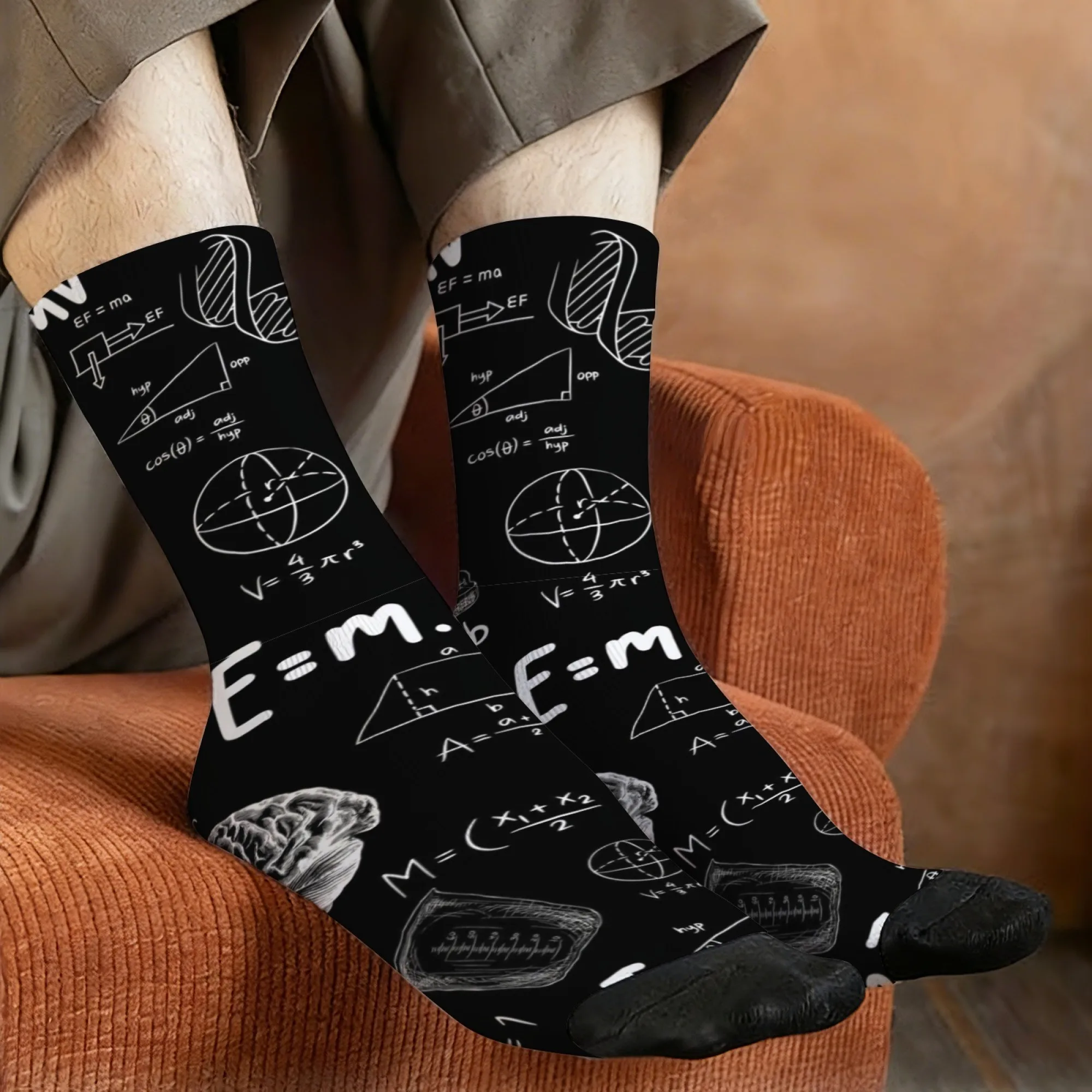 Physical Formula Socks Comfortable Elastic Lightweight Men's Socks Sports Hiking Casual Fun Party Punk Harajuku Streetwear Socks