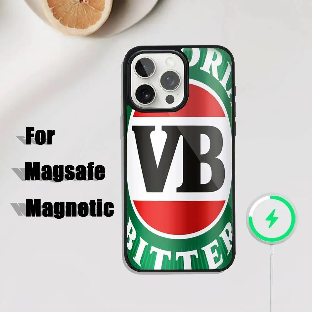 Funda de teléfono Bitter VB para iPhone 16,15,14,13,12,11,Plus,Pro,Max Mini Magsafe carga inalámbrica magnética