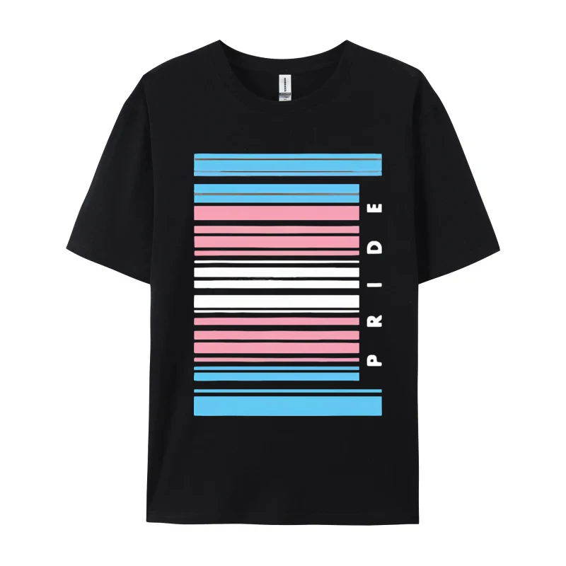 Summer Personality Barcode Transgender Pride Lgbt qTran T-shirt High quality 100% Cotton breathable Comfortable T-shirt