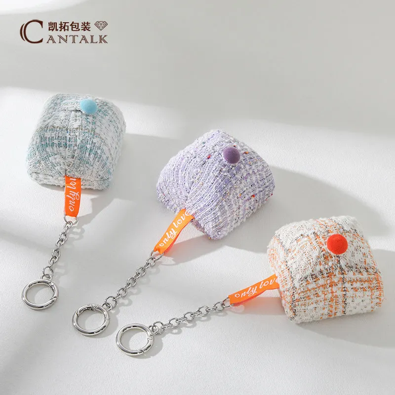 Mini Jewelry Box for Business Trips and Travel Stud Rings Velvet Knitted Small Rings Storage Box