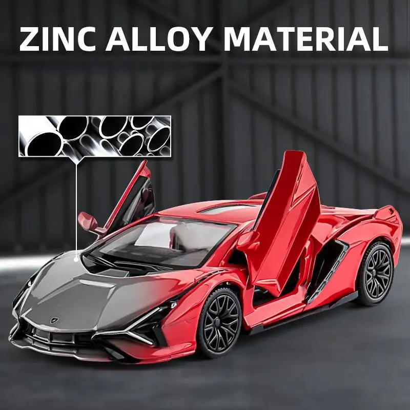 Simulation Diecasts & Toy Vehicles Lamborghini Sian FKP37 New Supercar RMZ city 1:36 Alloy Car Model Pull Back & Doors Open
