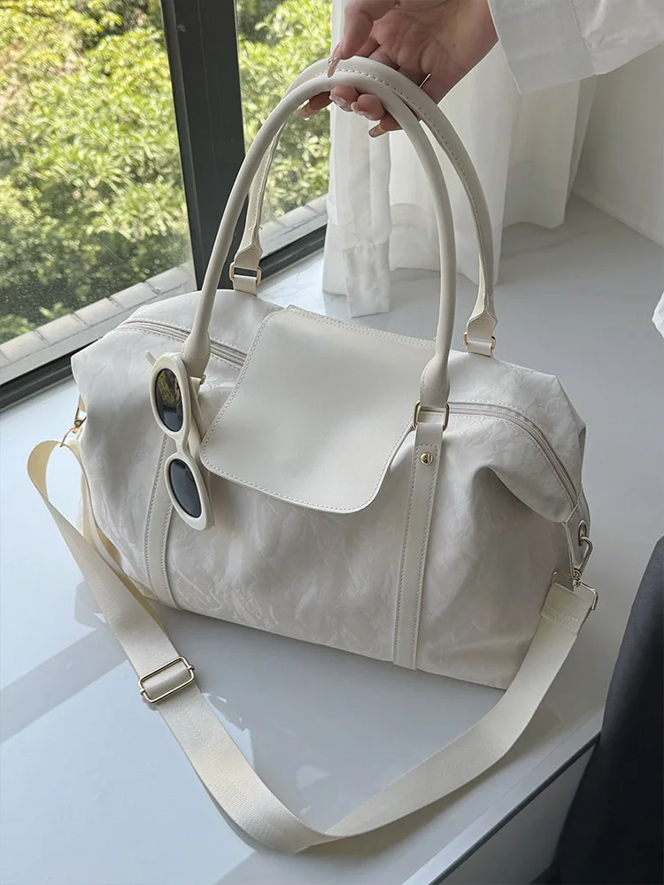 

Дорожная сумка с мягкой текстурой, простая спортивная сумка для йоги большой вместимости, унисекс-сумка для коротких поездок, сумка для хранения багажа