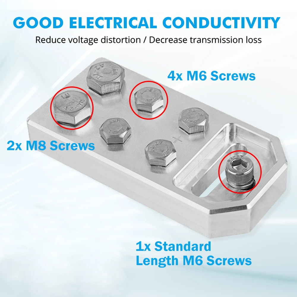 4 spot/6 spot platte batterijterminals voor XS Power M6 standaardbatterijen (BOLT-ONLY-GEBRUIK)