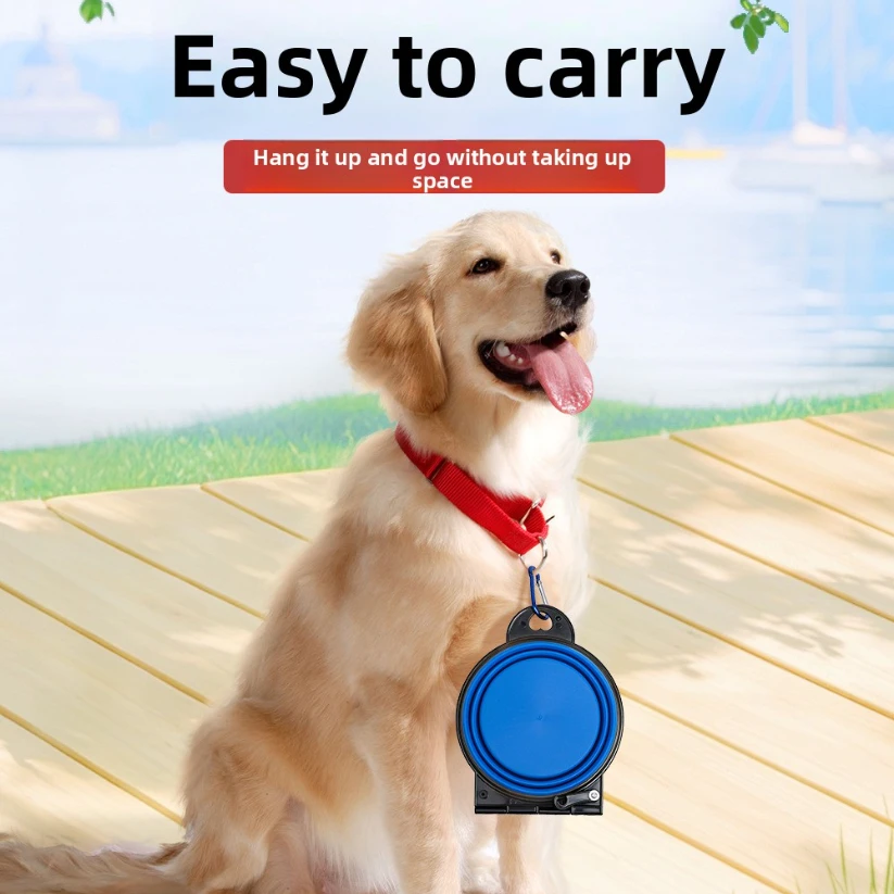 وعاء تغذية مزدوج قابل للطي 2 في 1 قطعة واحدة، وعاء شرب محمول للسفر في الهواء الطلق للكلاب والقطط، مستلزمات الحيوانات الأليفة #5