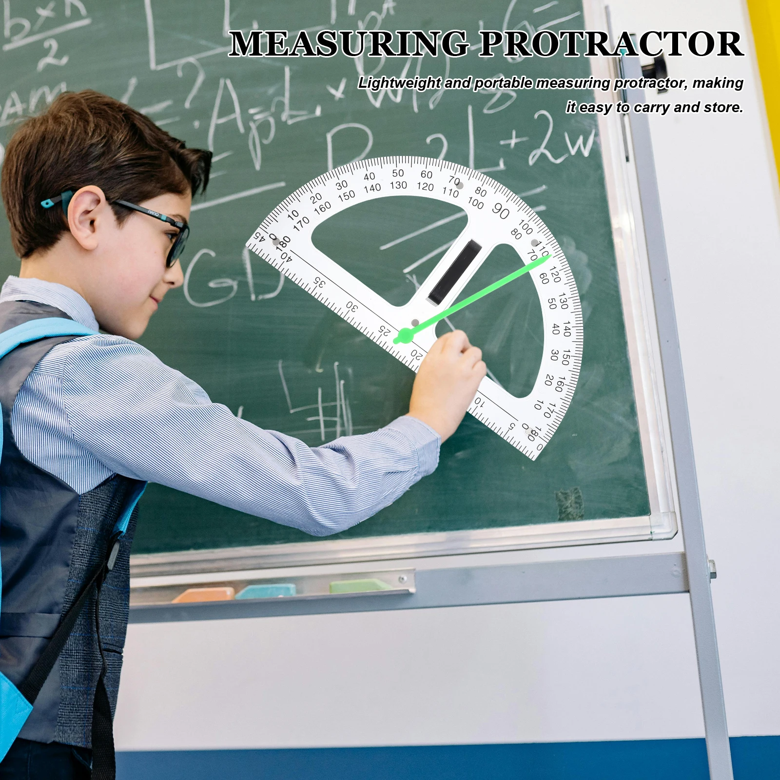 

Magnetic Teaching Aid Ruler Angle for Drawing Portable Measuring Horns Tool Math Protractor Circle Instrument Multi-function