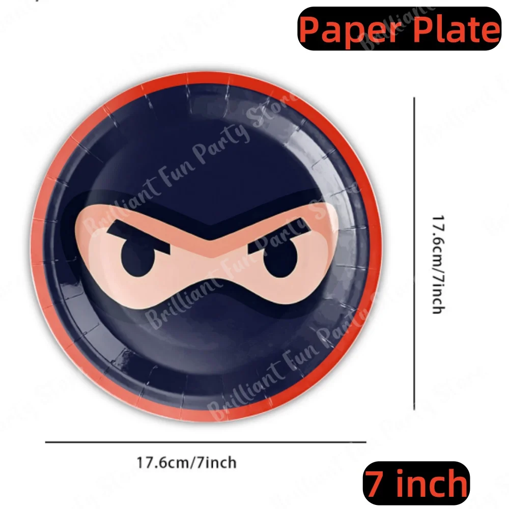 61Pcs Ninja Birthday Party Decoration Set Ninja Warrior Tableware Cup Plate Napkins Tablecloth for Kids Boys Karate Party Favors