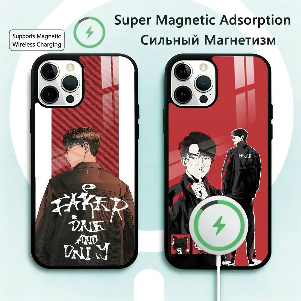 

T1 Faker Phone Case For iPhone17,16,15,14,13,12,11 Plus,Pro Magnetic Supports Magnetic Wireless Charging