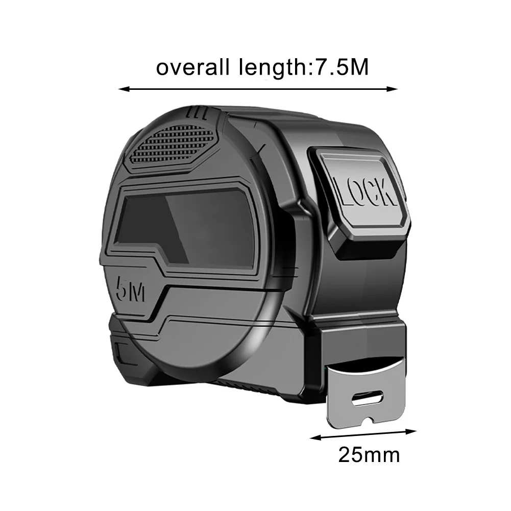 Self-Locking Fluorescent Steel Tape Measure in 5 Meter 7.5 Meter or 10 Meter Length Options for Professional Use
