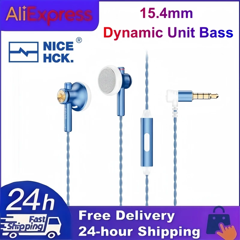

NICEHCK EB2S PRO Динамический блок 15,4 мм Bass HIFI Плоские наушники-вкладыши IEM с посеребренным смешанным кабелем OCC с разъемом 3,5/4,4 мм