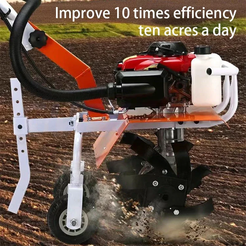 Rotary Cultivator Gasoline Micro-Cultivator Tilling Soil And Loosening Soil  Cultivator Small Ditching Rotary Cultivator Tilling