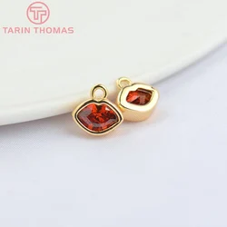 (4892) 4PCS 7x5MM 24K Gold Color Brass with Zircon Lips Shape Charms Pendants High Quality DIY Jewelry Making Findings Wholesale