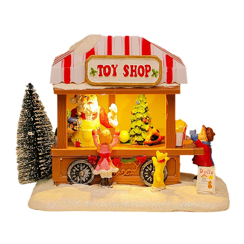 ABRB-Night Light Music سنو هاوس زينة عيد الميلاد الديكور عتبة النافذة هدايا عيد الميلاد #5